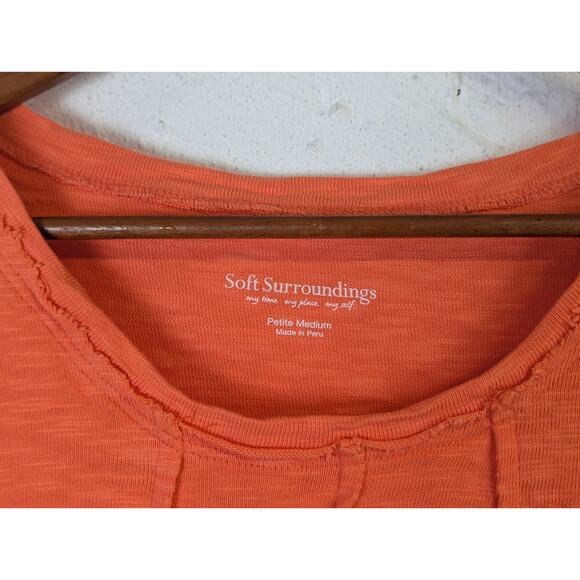 Soft Surroundings Shift Dress Womens Medium Petite Orange Boho Lagenlook Beachy - Picture 2 of 6